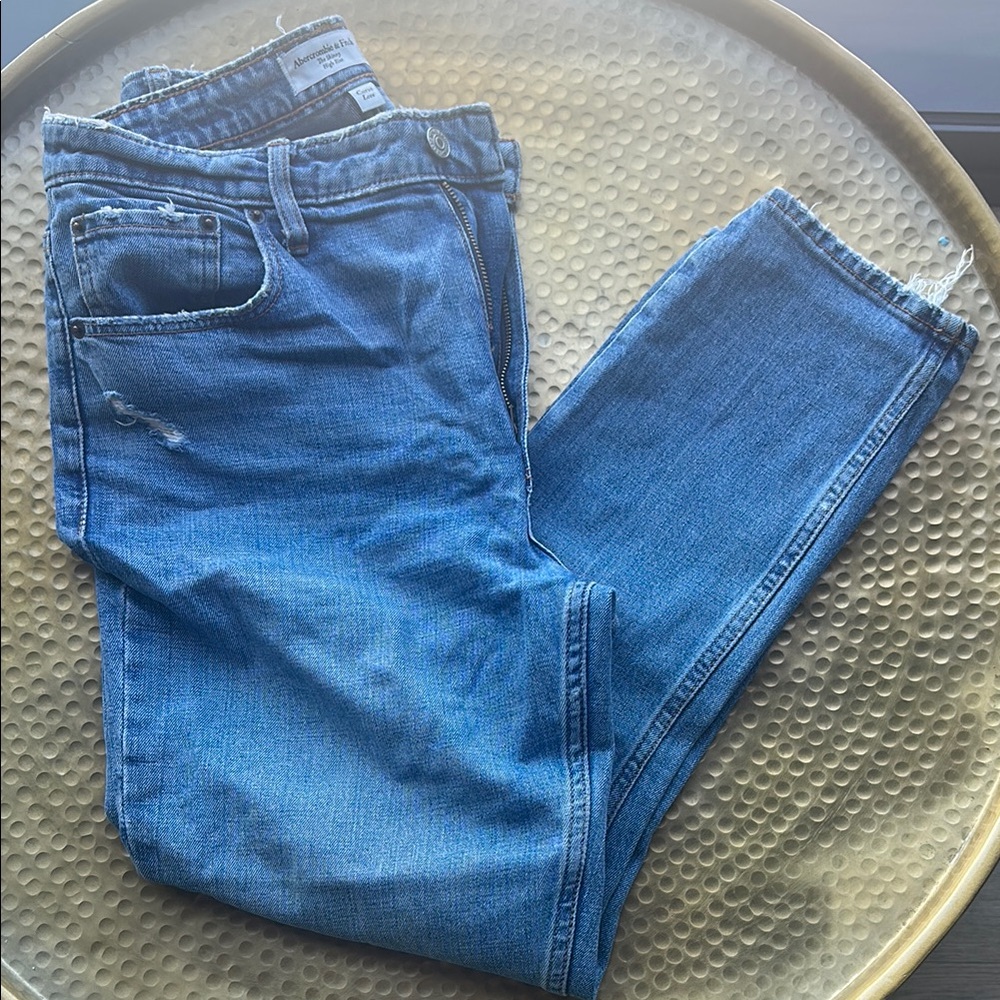 Abercrombie & Fitch Curve Love High Rise Blue Jeans